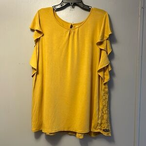 Ladies Womens Matilda Jane Size XL Mustard Top Shirt